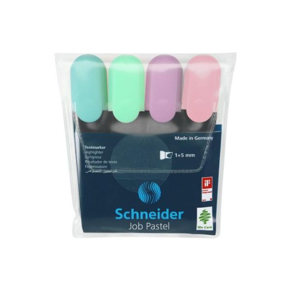 Surligneur Pochette de 4 Pastel - SCHNEIDER