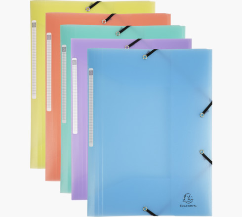 Chemise 3 rabats elastiques PP A4 Chrom. Pastel